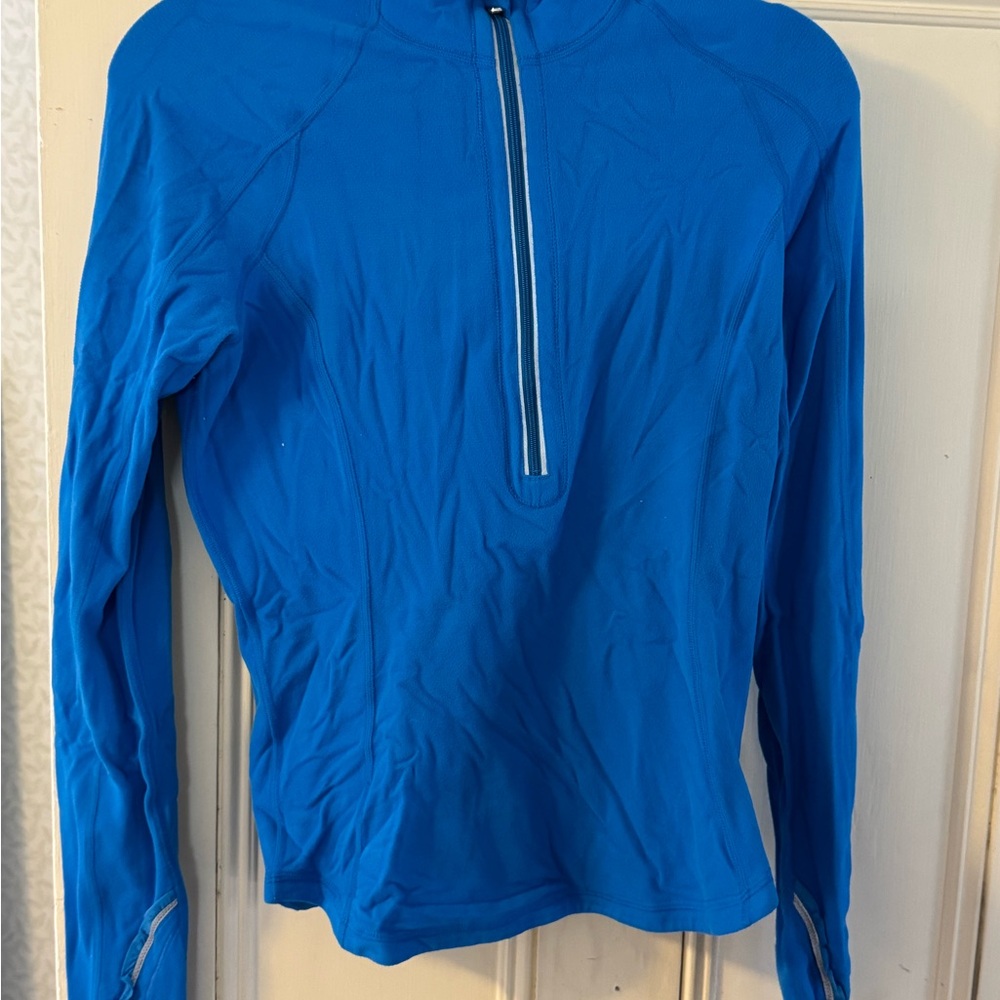 Blue Long Sleeve Quarter-Zip Top